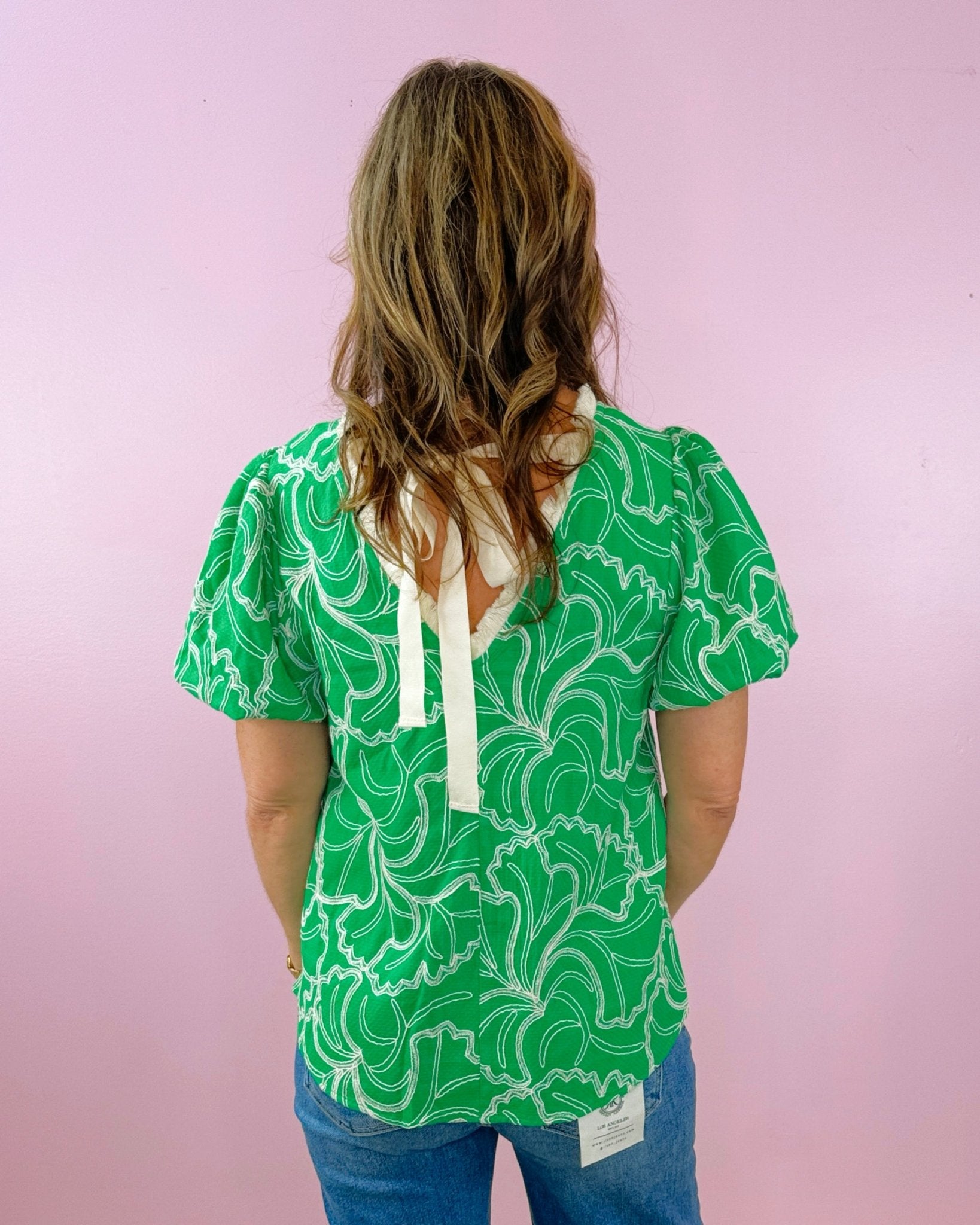Summer Breeze Embroidered Back - Tie Top - Jessi Jayne Boutique