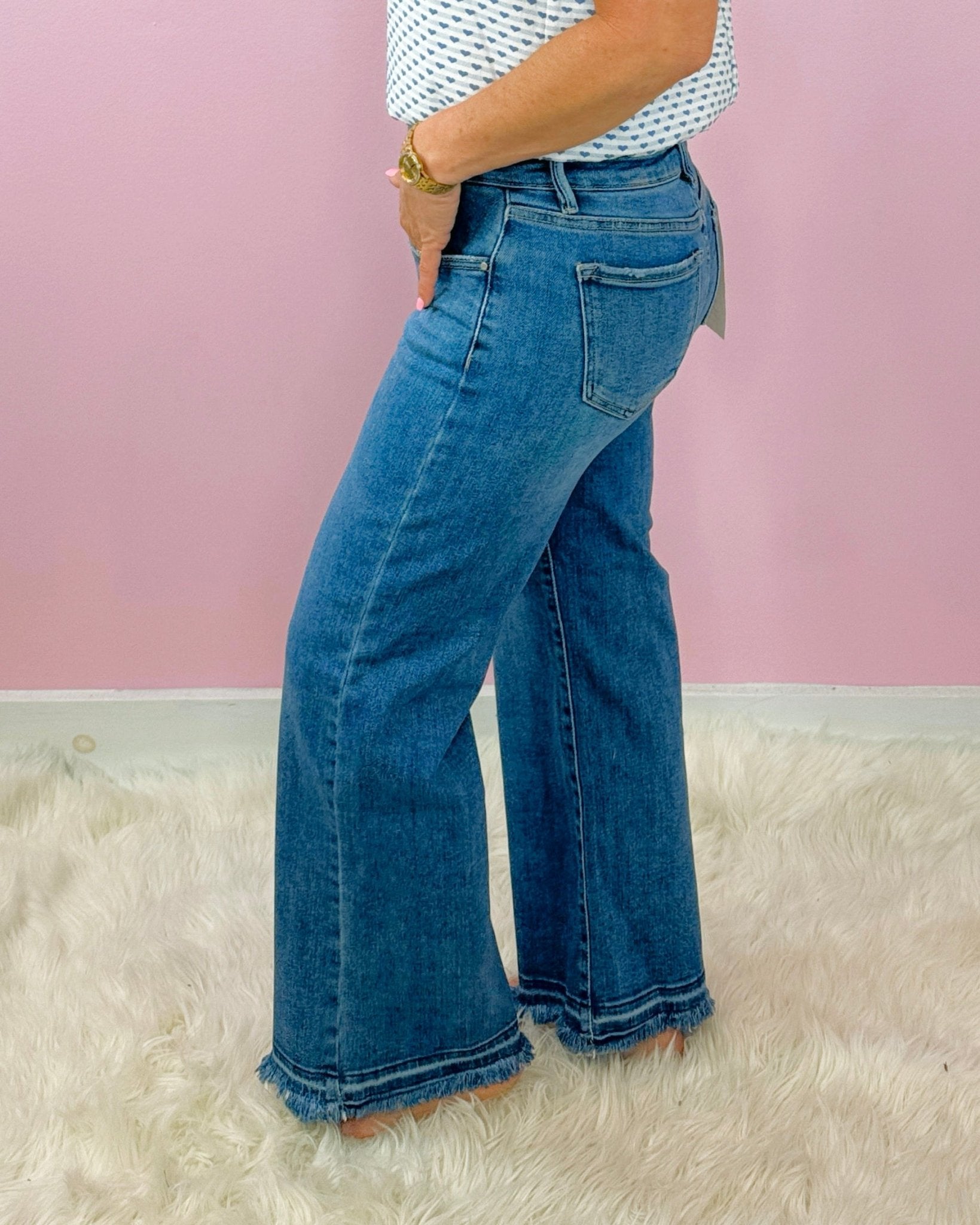 Breezy Edge Cropped Wide Leg Jeans by Risen - Jessi Jayne Boutique