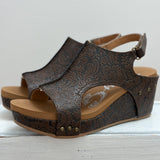 Very G Chocolate Isabella Tooled Wedge - Jessi Jayne Boutique