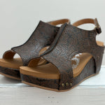 Very G Chocolate Isabella Tooled Wedge - Jessi Jayne Boutique