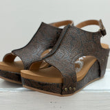 Very G Chocolate Isabella Tooled Wedge - Jessi Jayne Boutique