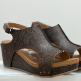 Very G Chocolate Isabella Tooled Wedge - Jessi Jayne Boutique