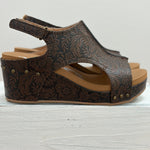 Very G Chocolate Isabella Tooled Wedge - Jessi Jayne Boutique