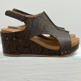 Very G Chocolate Isabella Tooled Wedge - Jessi Jayne Boutique