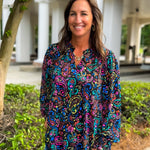Kaleidoscope Garden Smock Top - Jessi Jayne Boutique
