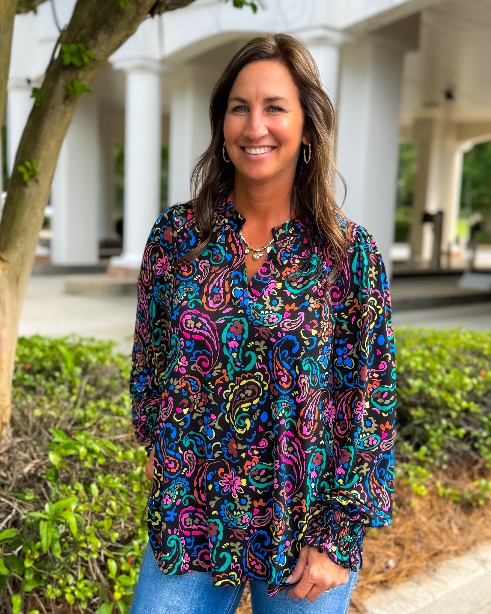 Kaleidoscope Garden Smock Top - Jessi Jayne Boutique