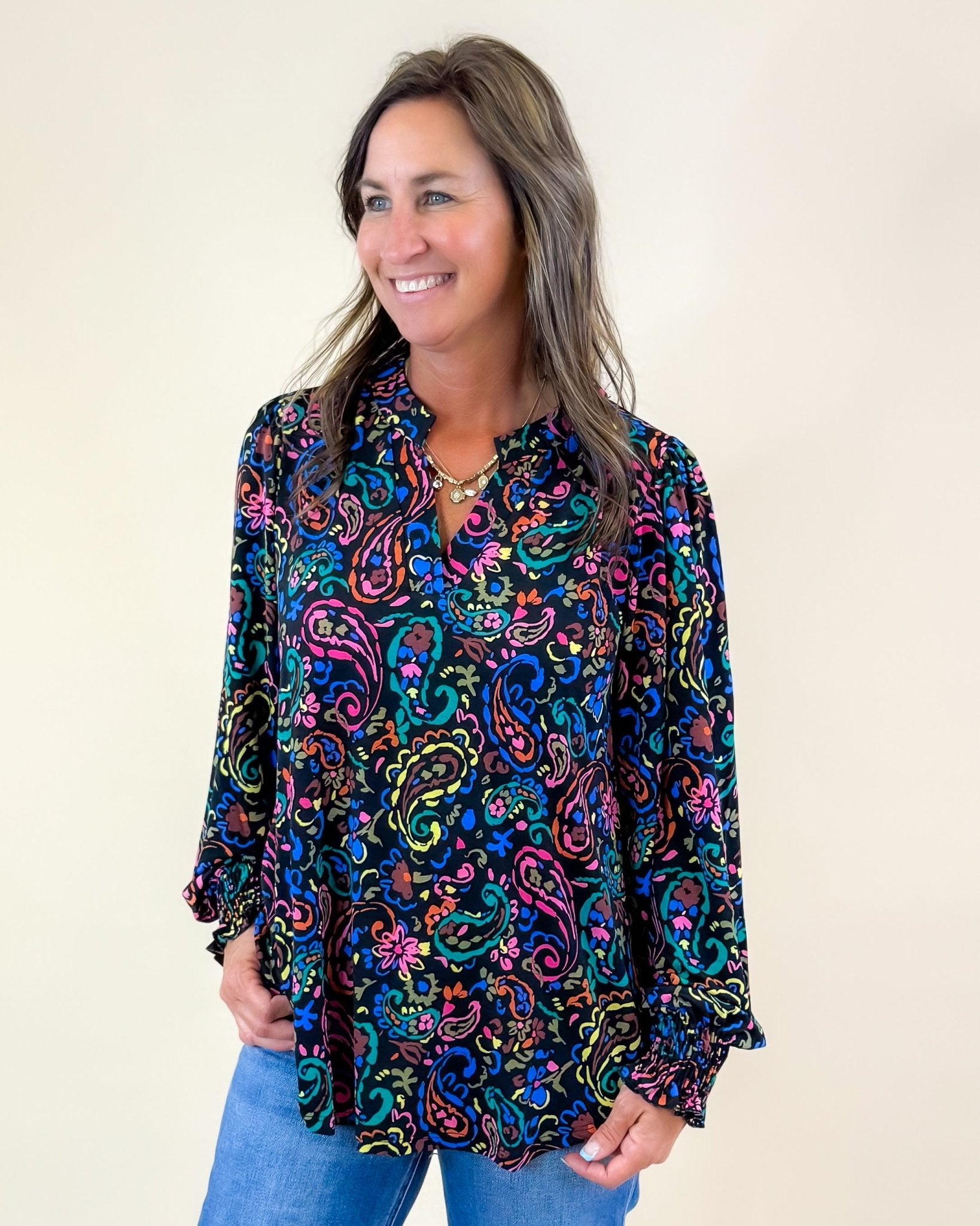 Kaleidoscope Garden Smock Top - Jessi Jayne Boutique