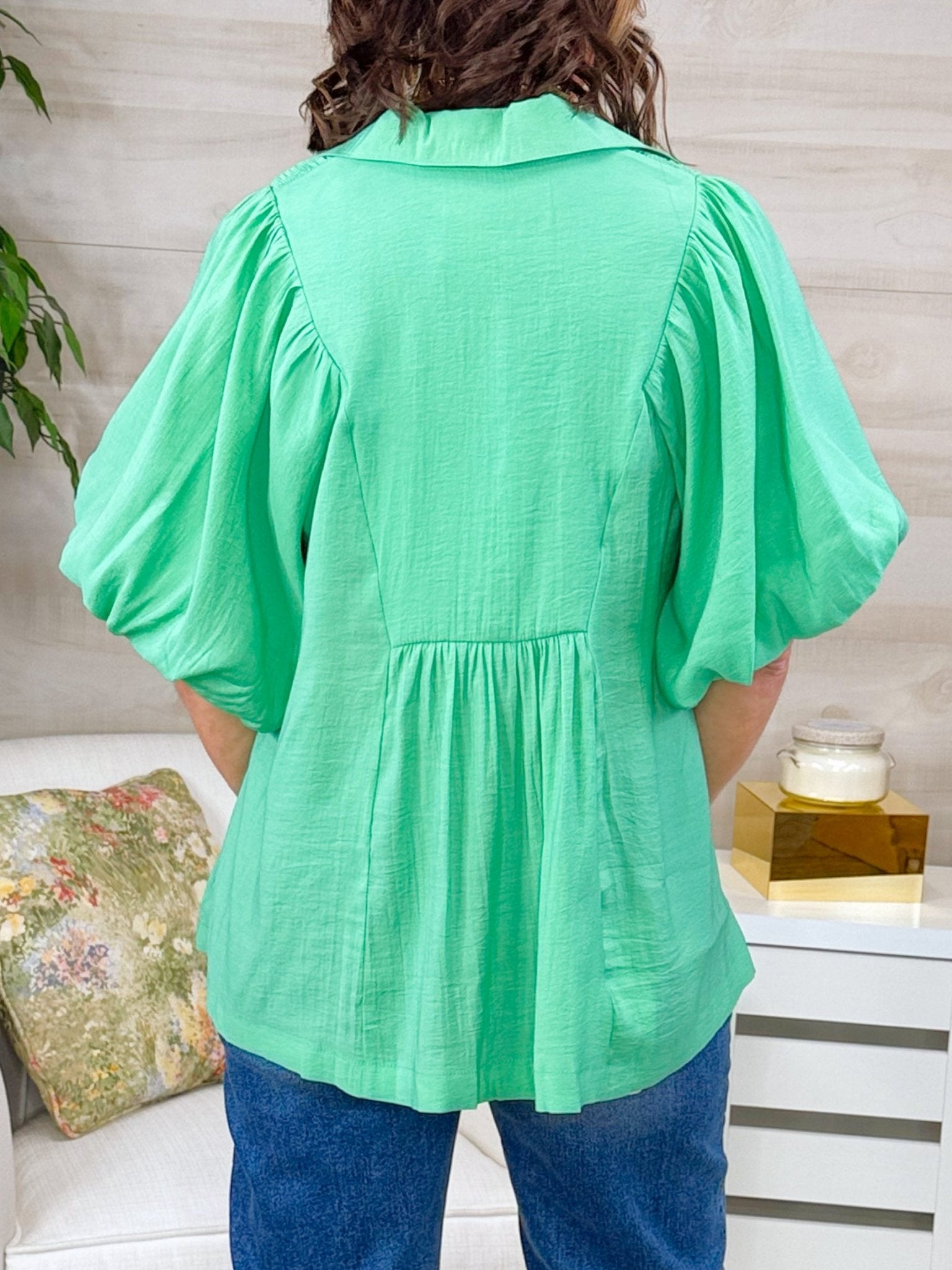 Fresh Take Green Smocked Top - Jessi Jayne Boutique