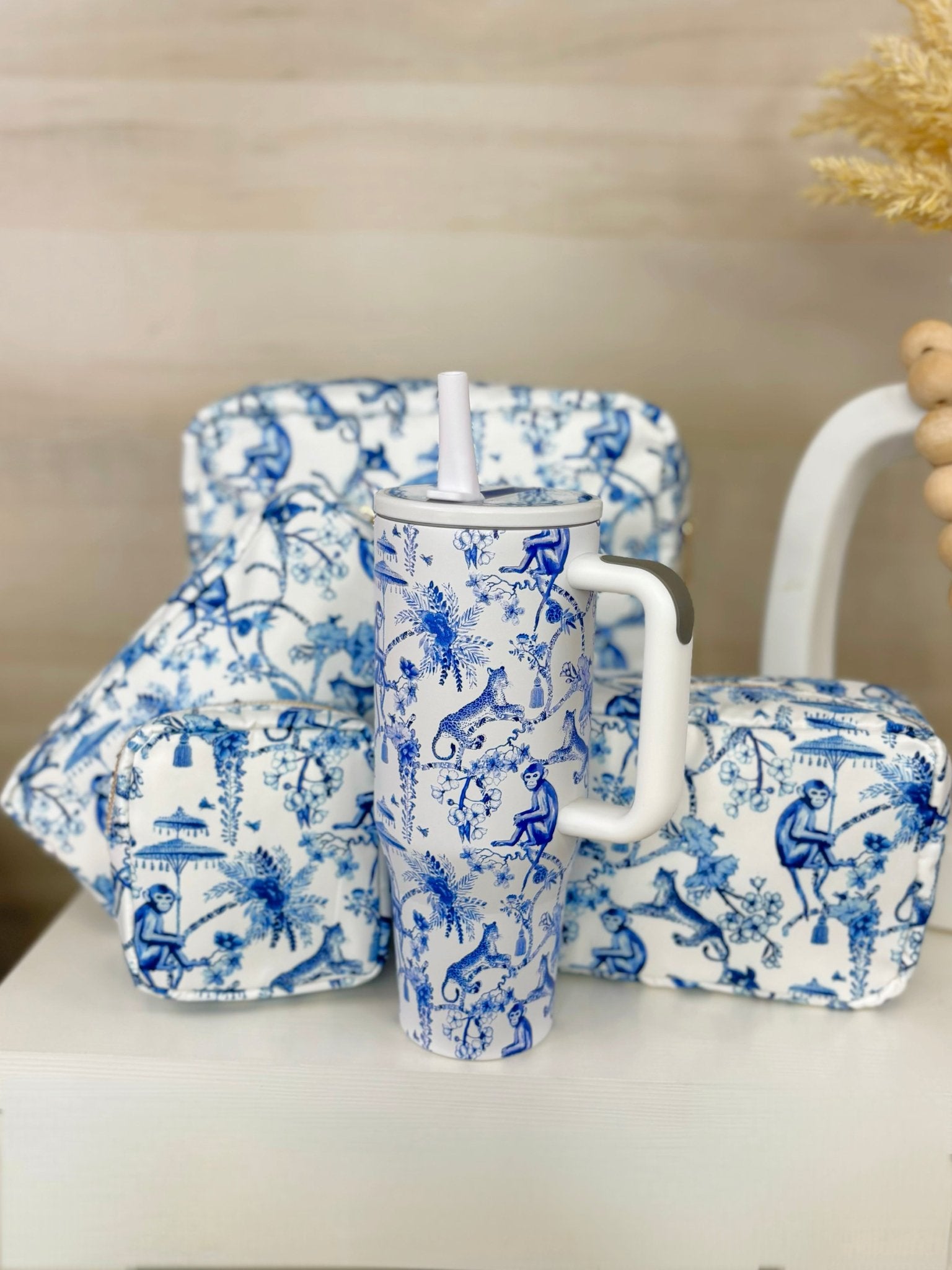 Blue Jungle Toiletry Bags - Jessi Jayne Boutique