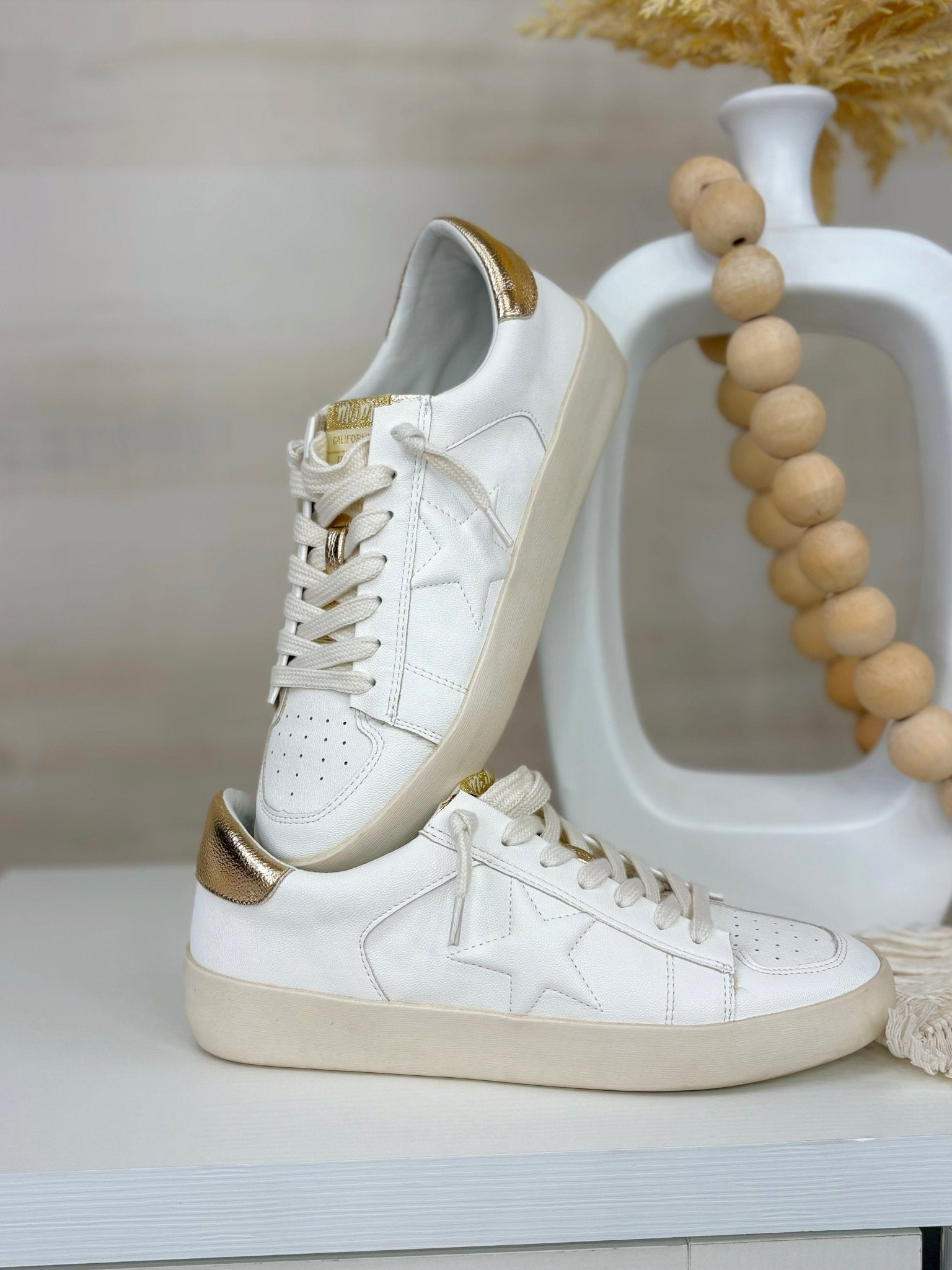 Miim Alex White and Gold Sneakers - Jessi Jayne Boutique