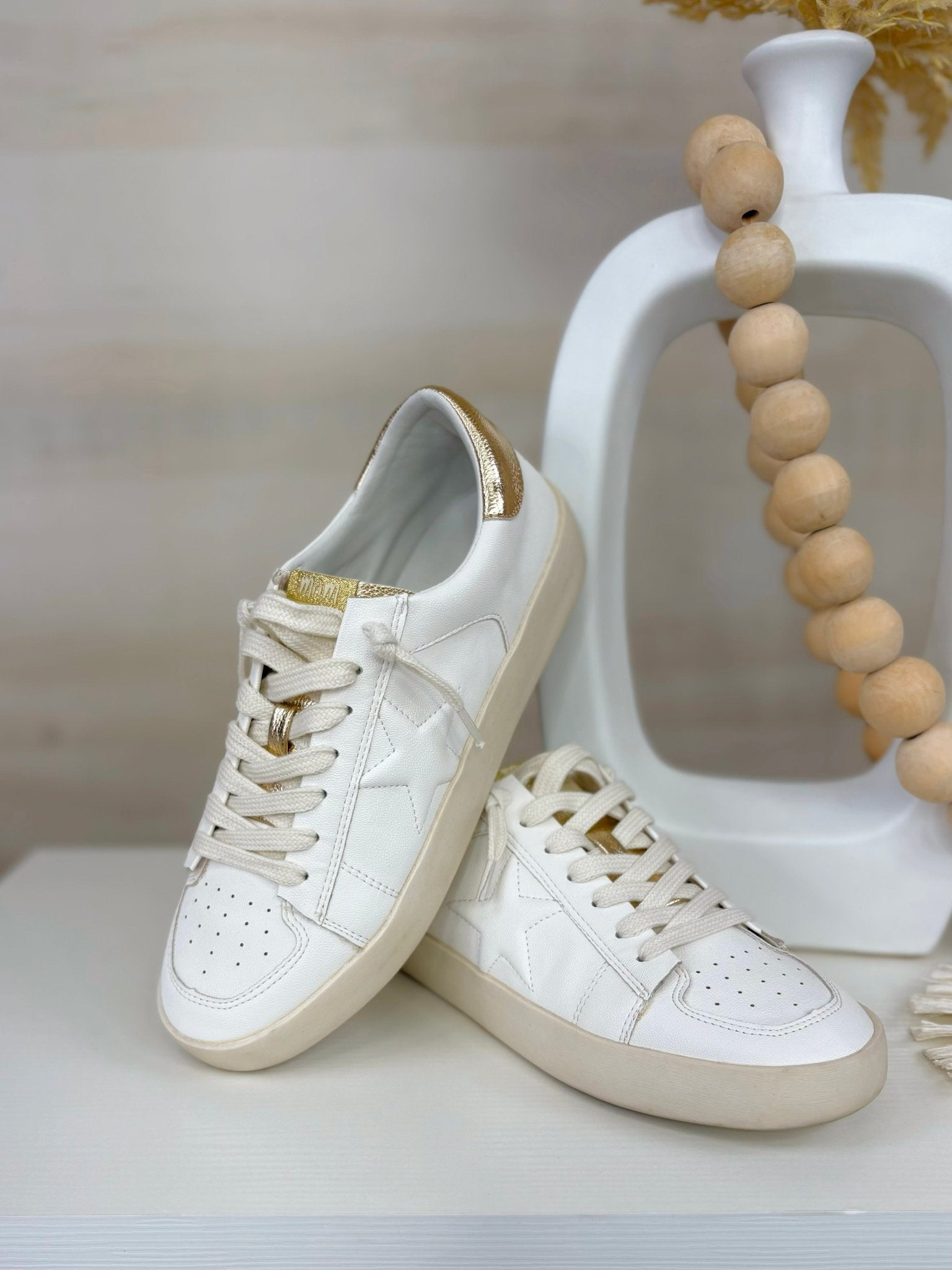 Miim Alex White and Gold Sneakers - Jessi Jayne Boutique