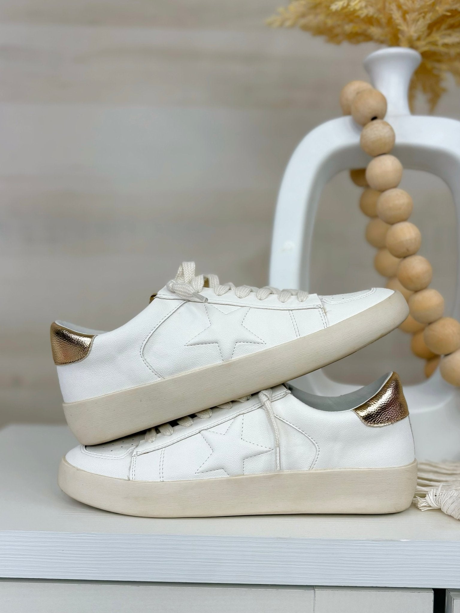 Miim Alex White and Gold Sneakers - Jessi Jayne Boutique