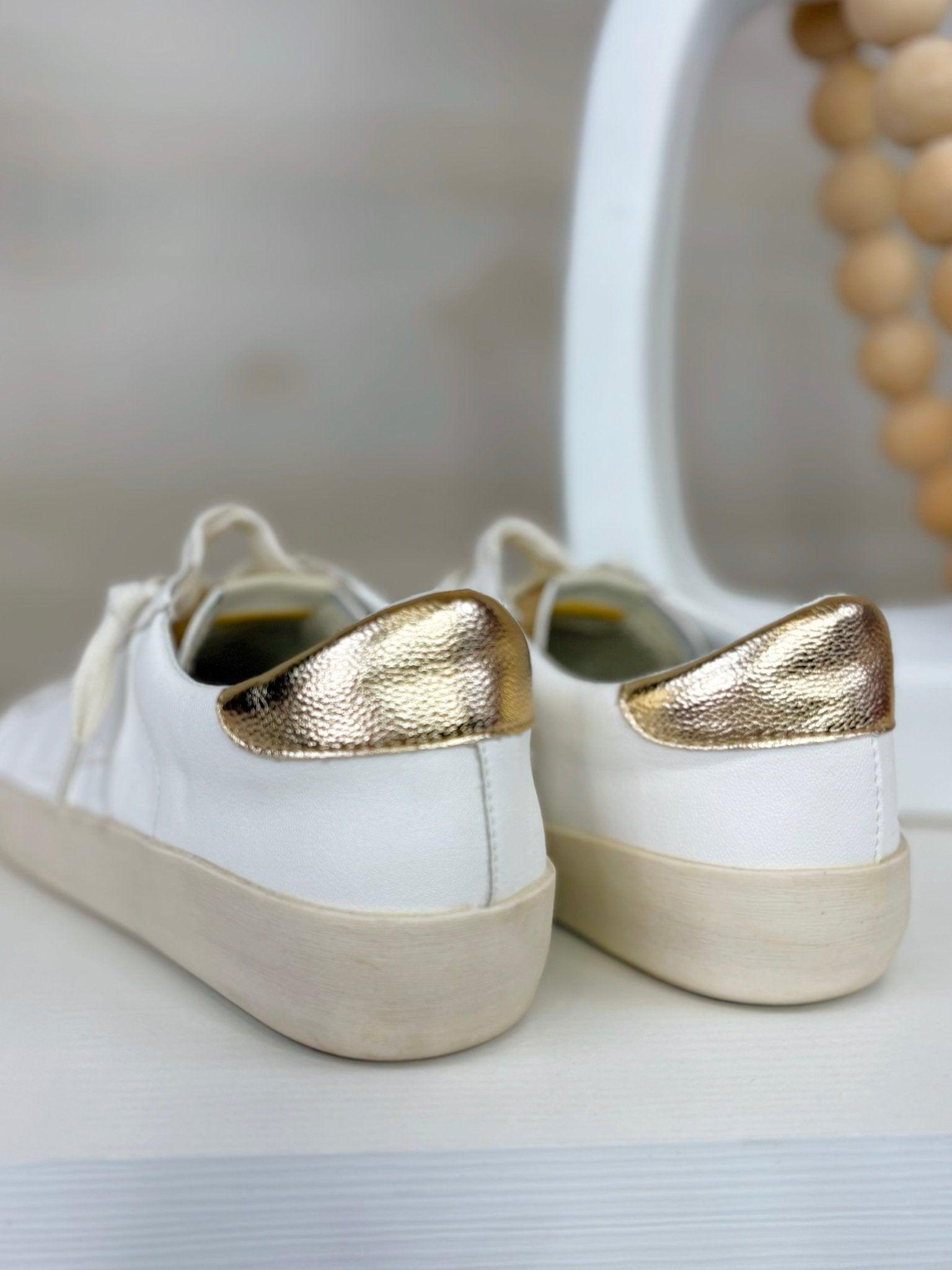 Miim Alex White and Gold Sneakers - Jessi Jayne Boutique