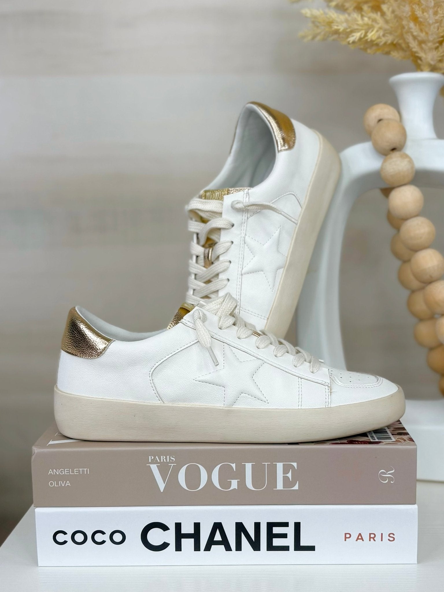 Miim Alex White and Gold Sneakers - Jessi Jayne Boutique