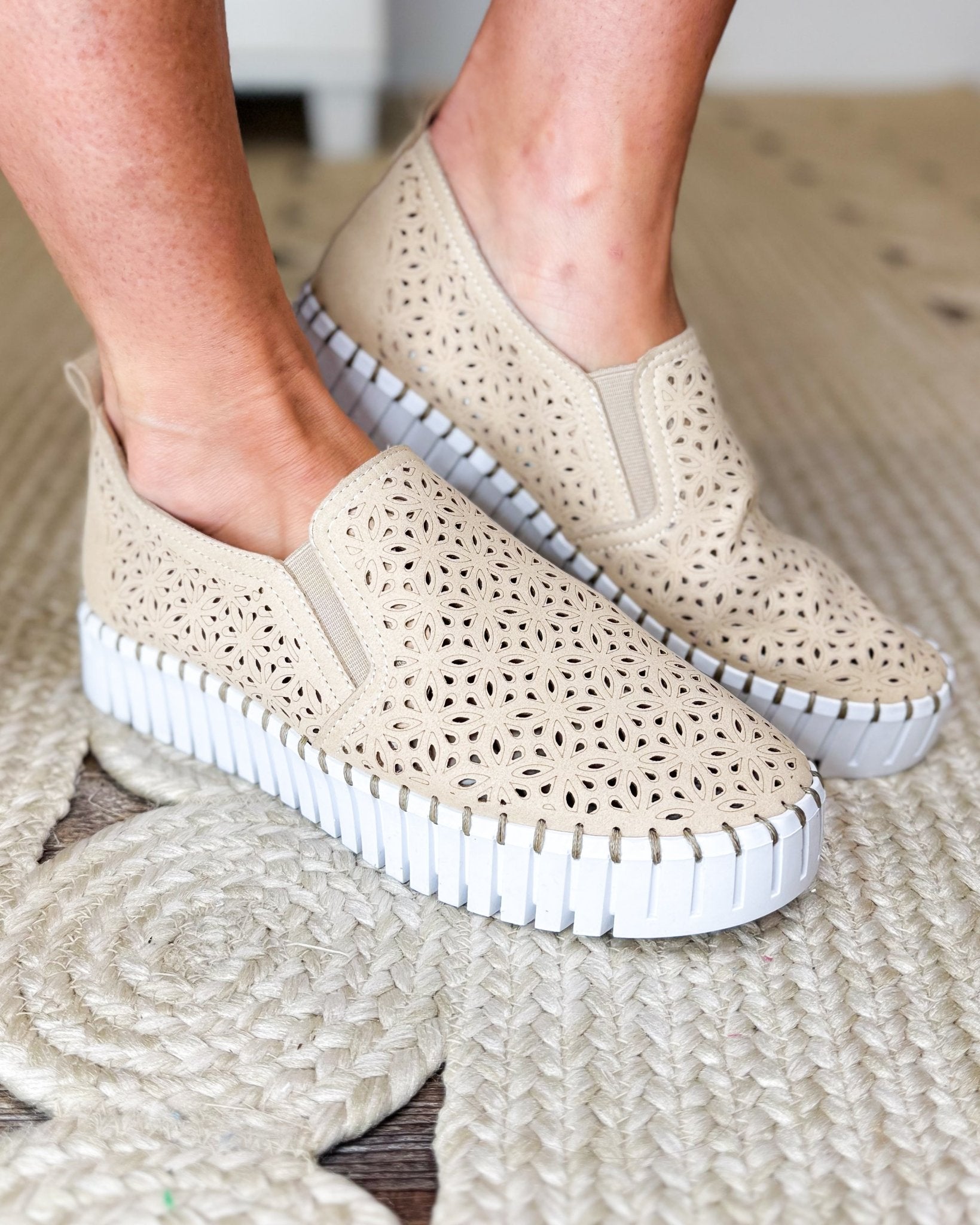 Very G Nicole Edgy Perforated Slip - On Sneaker - Jessi Jayne Boutique