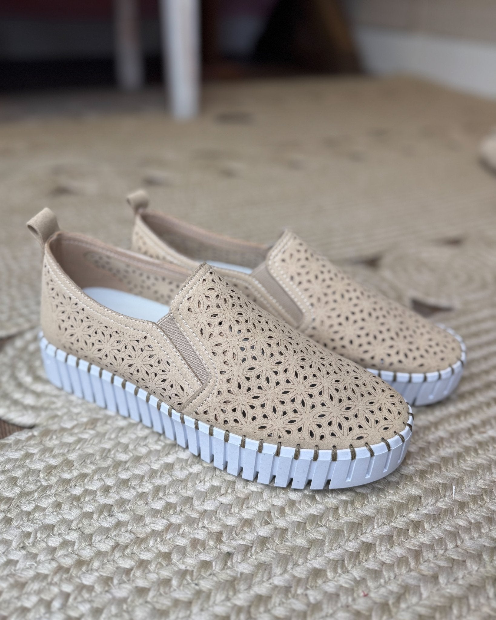 Very G Nicole Edgy Perforated Slip - On Sneaker - Jessi Jayne Boutique