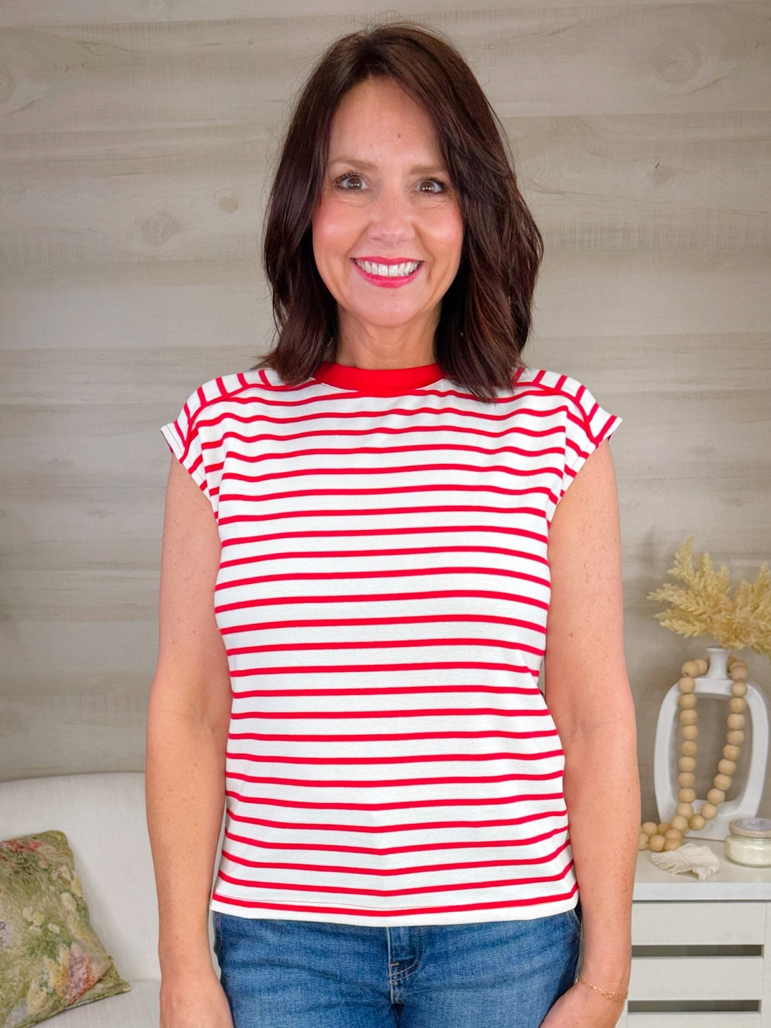 Harbor Stripe Sleeveless Top - Jessi Jayne Boutique