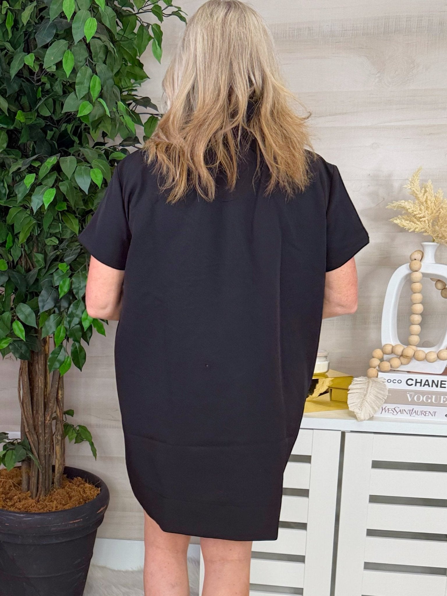 City After Dark Black Shift Dress - Jessi Jayne Boutique