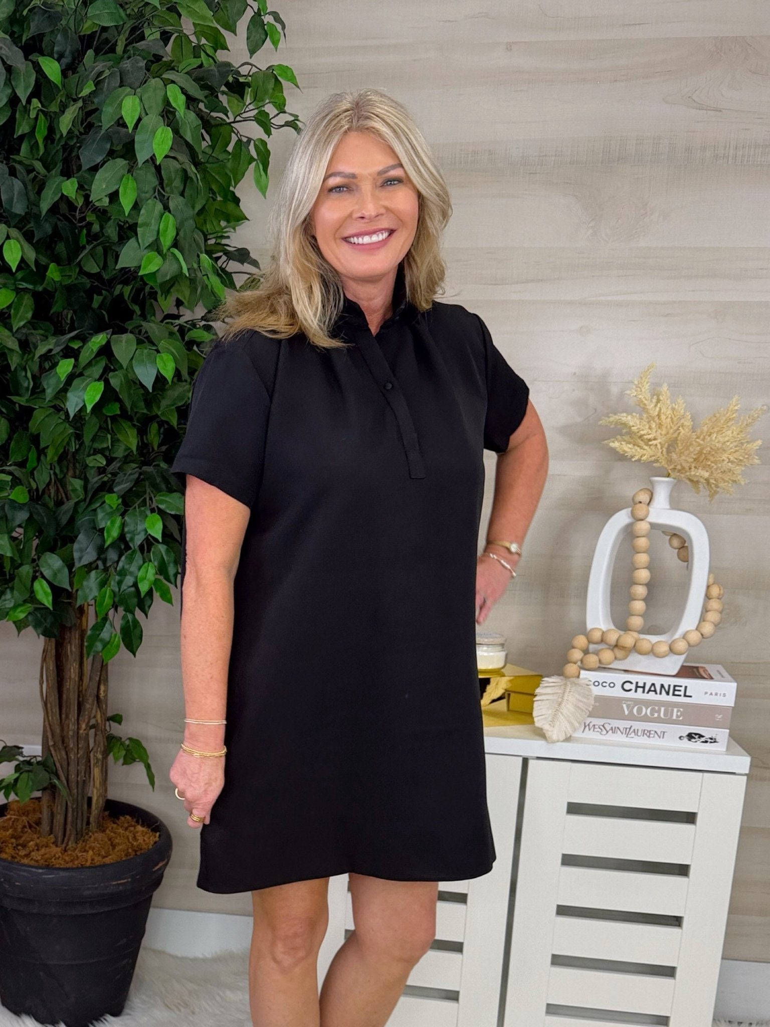 City After Dark Black Shift Dress - Jessi Jayne Boutique