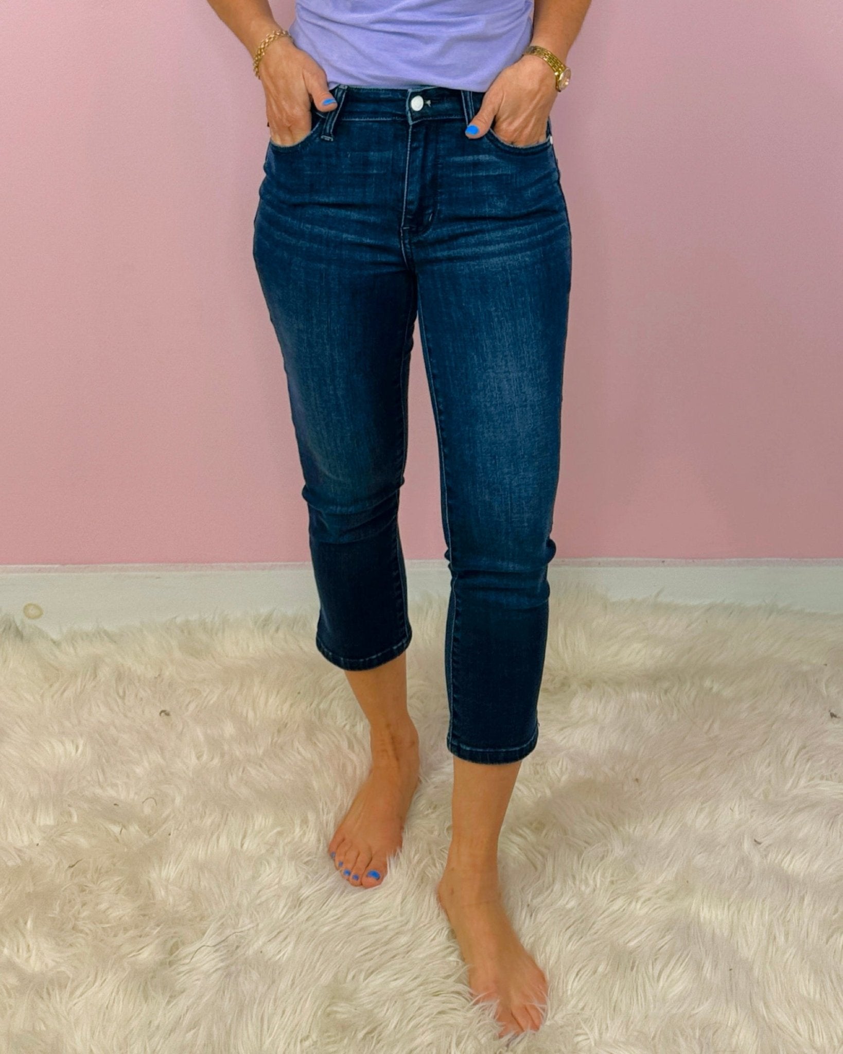 Judy Blue Side Slit Capri - Jessi Jayne Boutique