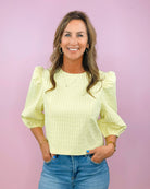 Lemon Squeeze Puff Sleeve Top - Jessi Jayne Boutique