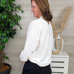 Ivory Worthy Cloud Knit Sweatshirt - Jessi Jayne Boutique