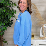 Blessed in Blue Cloud Knit Sweatshirt - Jessi Jayne Boutique