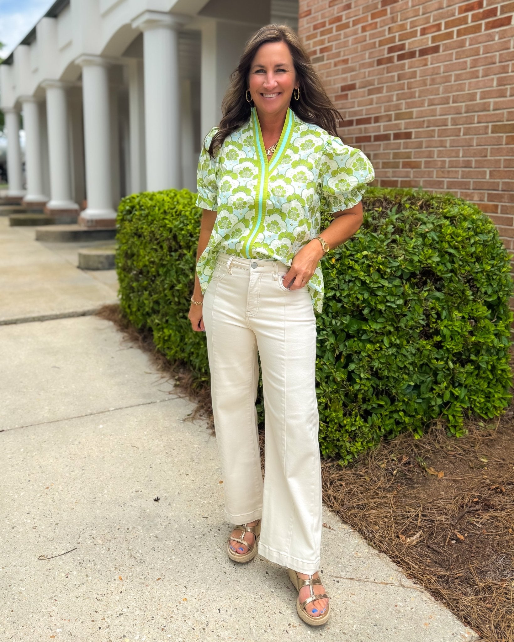 Lime Light Floral Blouse - Jessi Jayne Boutique
