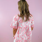 Pink Palm Poetry Blouse - Jessi Jayne Boutique