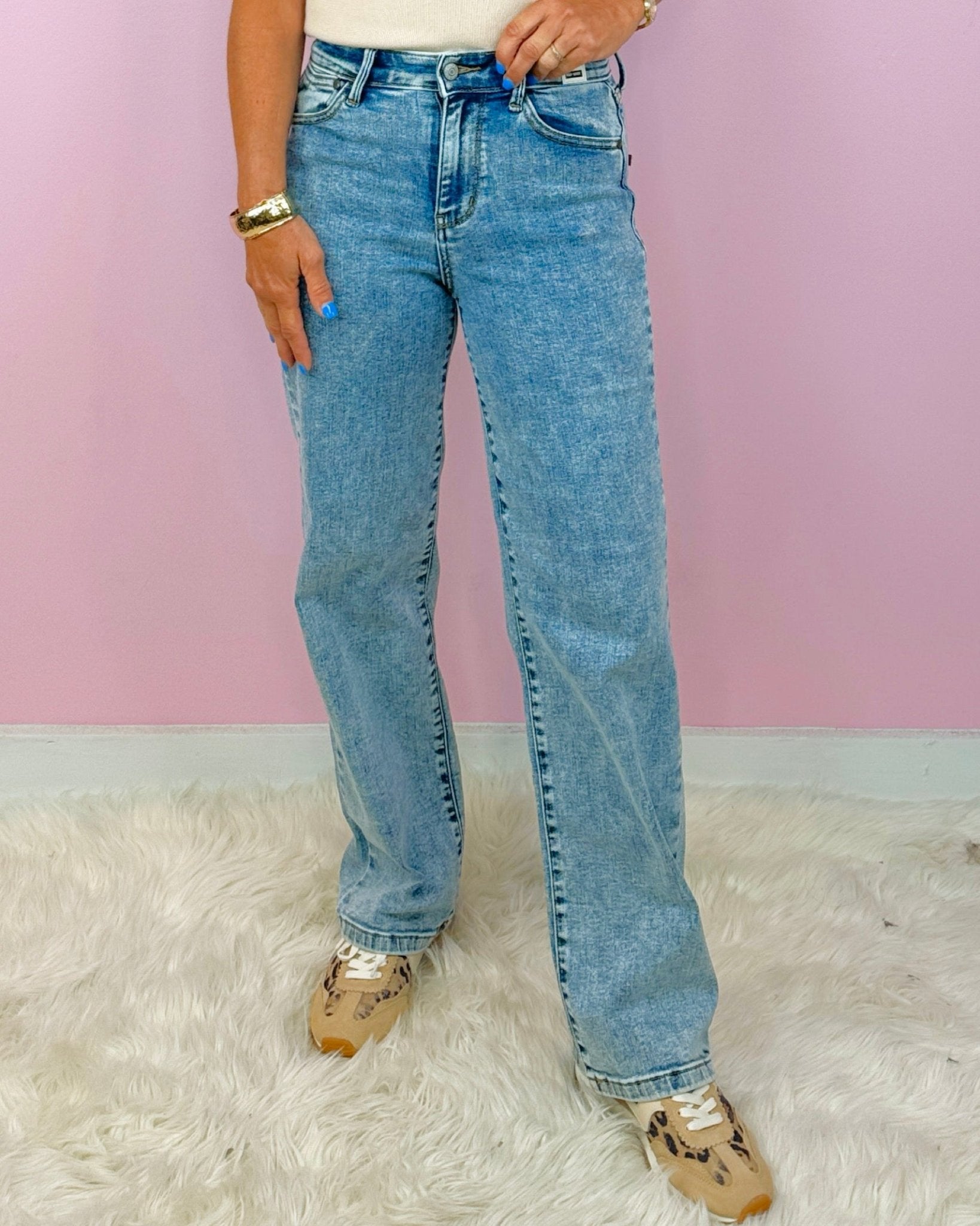 Judy Blue Stone Wash Straight Fit Jeans - Jessi Jayne Boutique