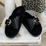 Corkys Passport Slip On Sandal - Black - Jessi Jayne Boutique