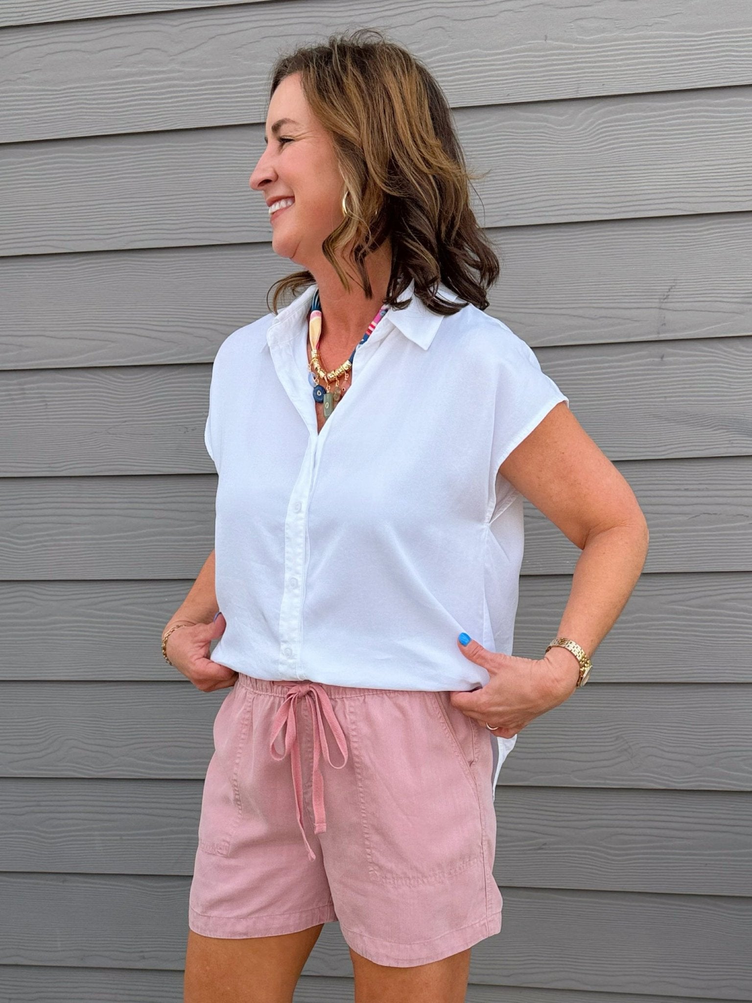 Blush Tencel Pull - On Shorts - Jessi Jayne Boutique