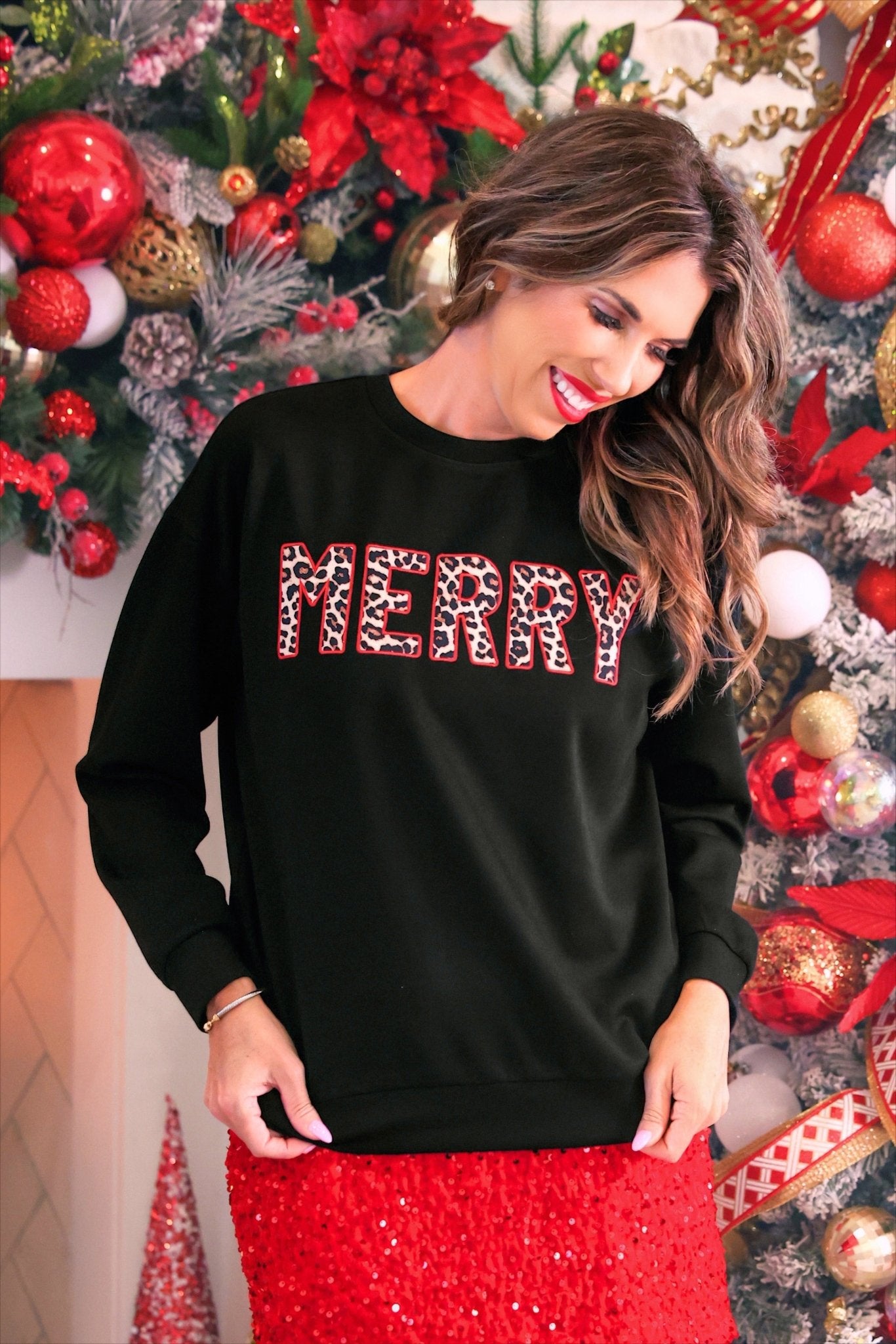 PREORDER- Merry Leopard Luxe Pullover - Jessi Jayne Boutique