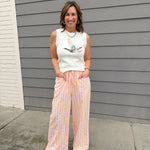 Peaches and Cream Stripe Pants - Jessi Jayne Boutique