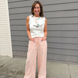 Peaches and Cream Stripe Pants - Jessi Jayne Boutique