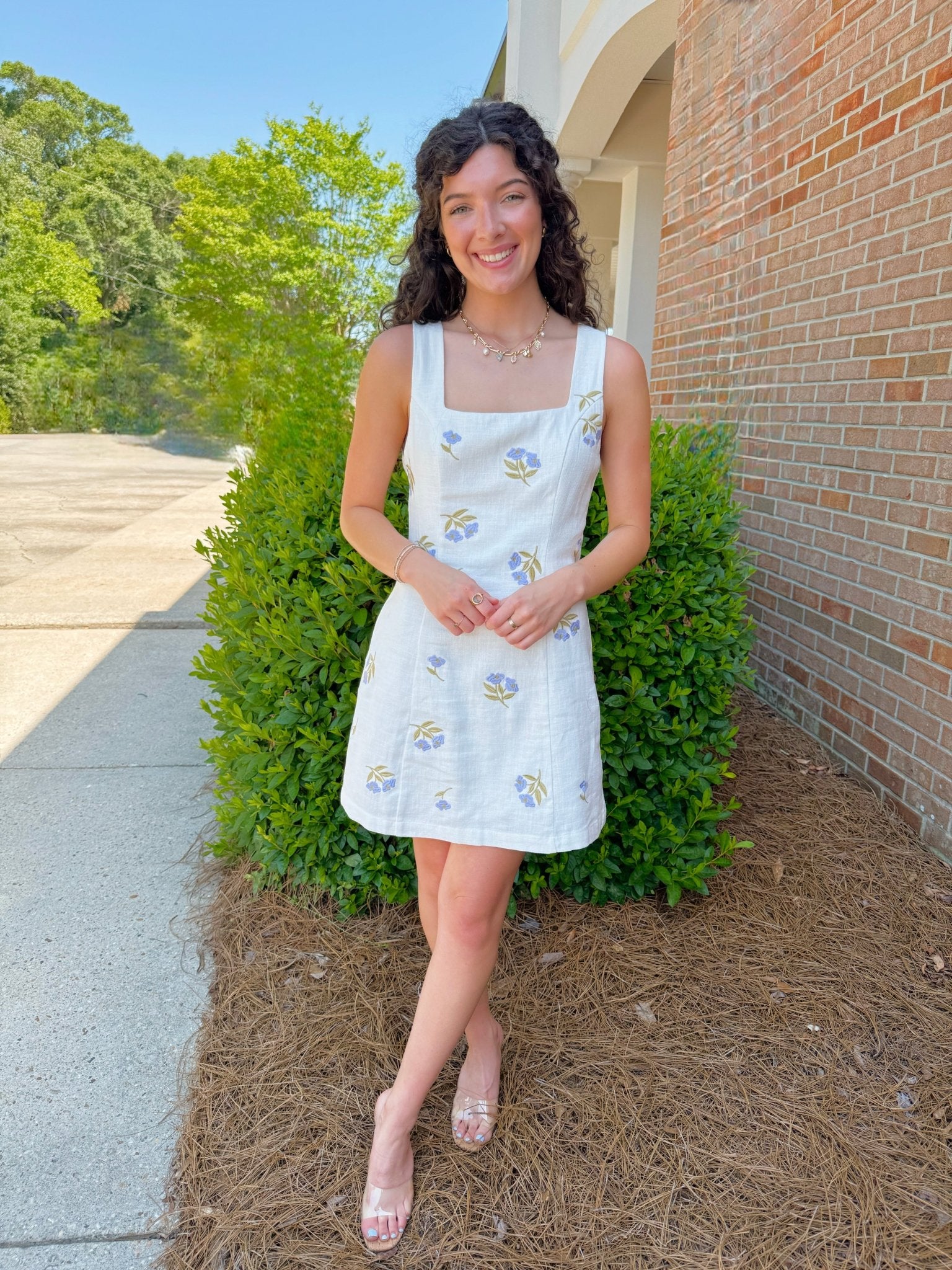 Garden Whimsy Embroidered Mini Dress - Jessi Jayne Boutique