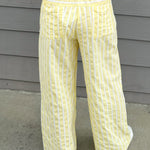 Lemon Cream Stripe Pants - Jessi Jayne Boutique