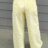 Lemon Cream Stripe Pants - Jessi Jayne Boutique