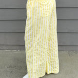 Lemon Cream Stripe Pants - Jessi Jayne Boutique