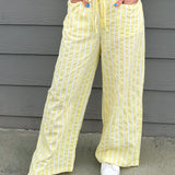 Lemon Cream Stripe Pants - Jessi Jayne Boutique