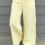 Lemon Cream Stripe Pants - Jessi Jayne Boutique