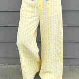 Lemon Cream Stripe Pants - Jessi Jayne Boutique