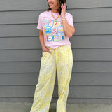 Lemon Cream Stripe Pants - Jessi Jayne Boutique