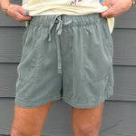 Olive Tencel Pull - On Shorts - Jessi Jayne Boutique