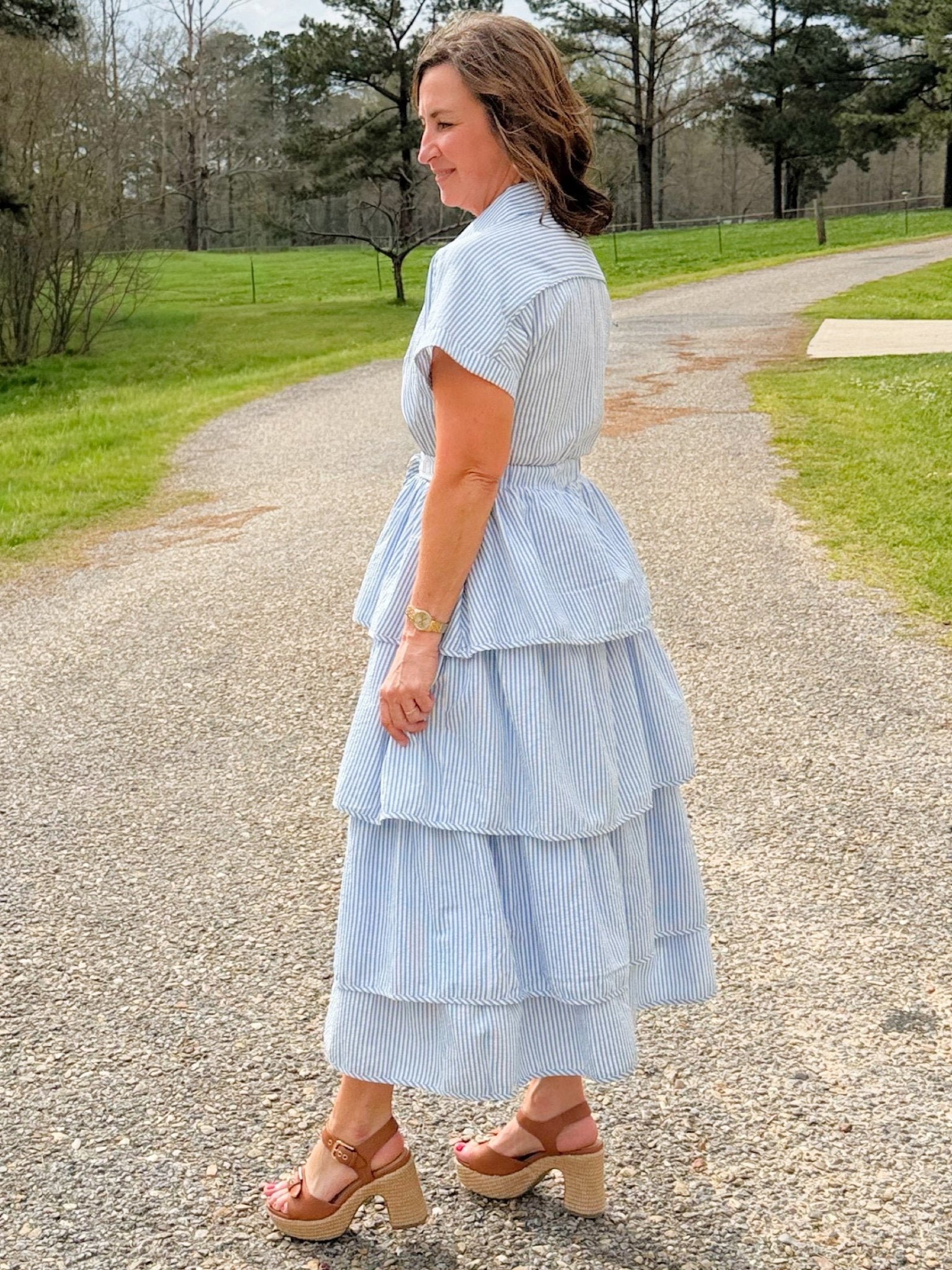 Sweet Caroline Striped Midi Dress - Jessi Jayne Boutique