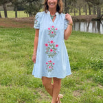 Pink Blossom Embroidered Dress - Jessi Jayne Boutique
