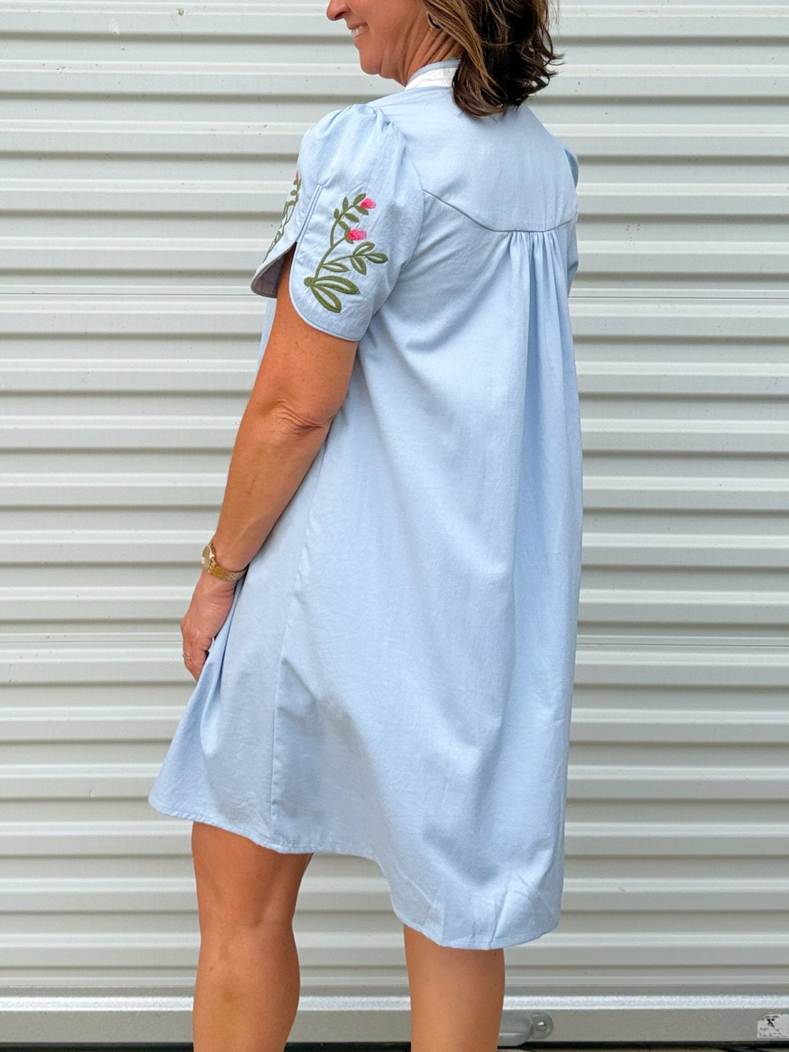 Pink Blossom Embroidered Dress - Jessi Jayne Boutique