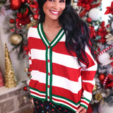 PREORDER- Festive Stripes Knit Cardigan