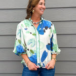 Blue Lagoon Print Blouse - Jessi Jayne Boutique