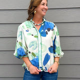 Blue Lagoon Print Blouse - Jessi Jayne Boutique